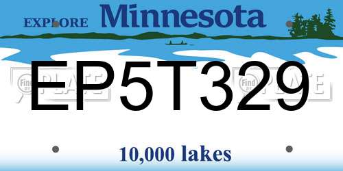 EP5T329 Minnesota License Plate