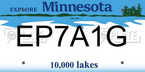 EP7A1G Minnesota License Plate