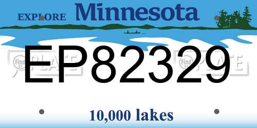 EP82329 Minnesota License Plate