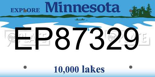 EP87329 Minnesota License Plate