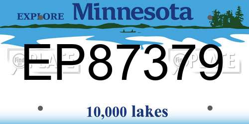 EP87379 Minnesota License Plate