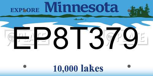 EP8T379 Minnesota License Plate