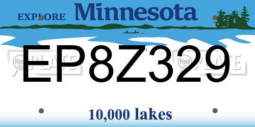 EP8Z329 Minnesota License Plate