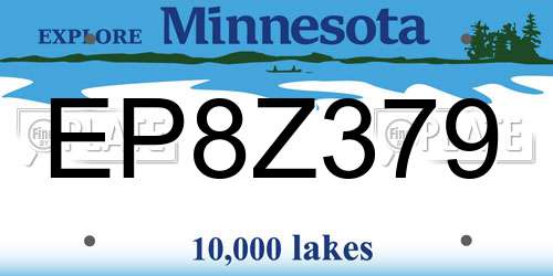 EP8Z379 Minnesota License Plate