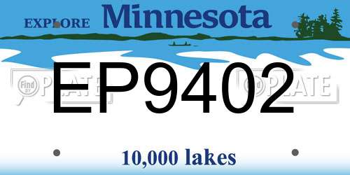 EP9402 Minnesota License Plate