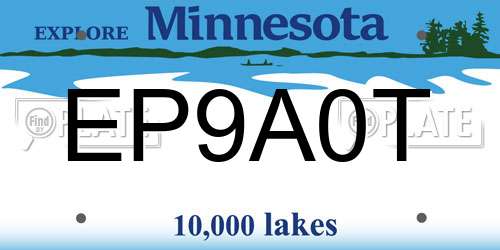 EP9A0T Minnesota License Plate