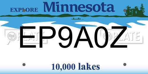 EP9A0Z Minnesota License Plate