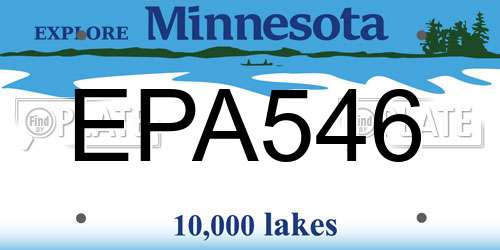 EPA546 Minnesota License Plate