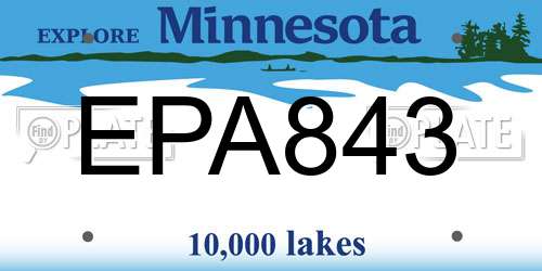 EPA843 Minnesota License Plate