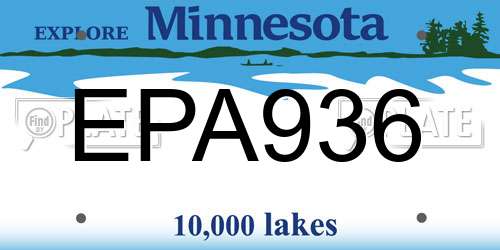 EPA936 Minnesota License Plate