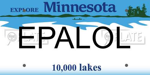 EPALOL Minnesota License Plate