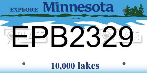 EPB2329 Minnesota License Plate