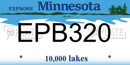 EPB320 Minnesota License Plate