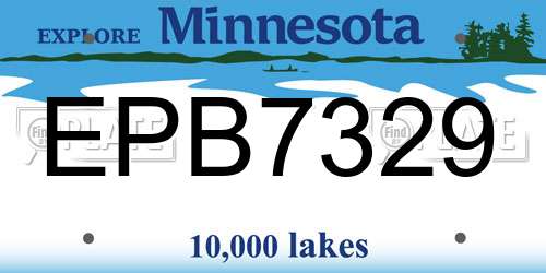 EPB7329 Minnesota License Plate