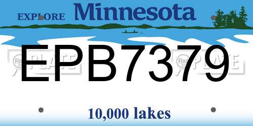 EPB7379 Minnesota License Plate