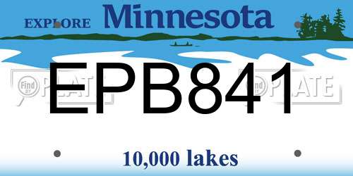 EPB841 Minnesota License Plate