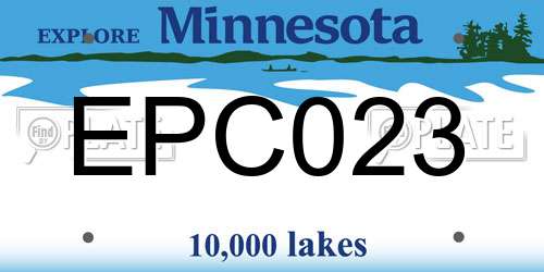 EPC023 Minnesota License Plate