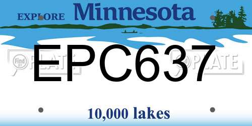 EPC637 Minnesota License Plate