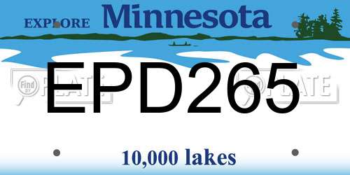 EPD265 Minnesota License Plate