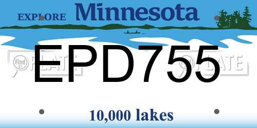 EPD755 Minnesota License Plate