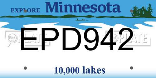 EPD942 Minnesota License Plate