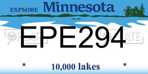 EPE294 Minnesota License Plate
