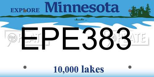 EPE383 Minnesota License Plate