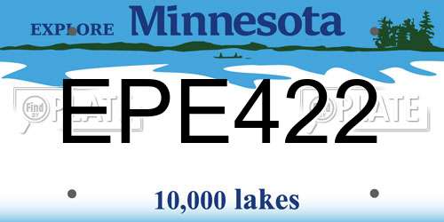 EPE422 Minnesota License Plate