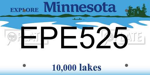 EPE525 Minnesota License Plate