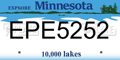 EPE5252 Minnesota License Plate