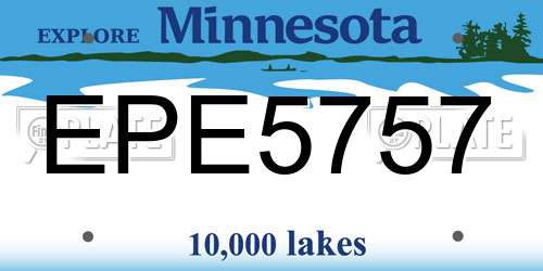EPE5757 Minnesota License Plate