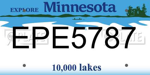 EPE5787 Minnesota License Plate