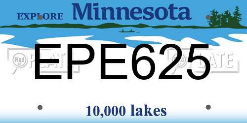 EPE625 Minnesota License Plate