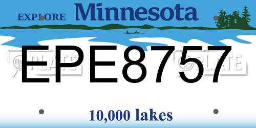 EPE8757 Minnesota License Plate