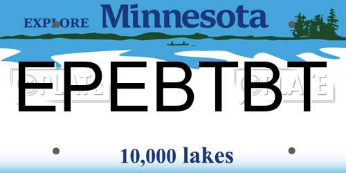 EPEBTBT Minnesota License Plate