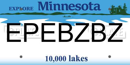 EPEBZBZ Minnesota License Plate
