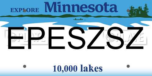 EPESZSZ Minnesota License Plate
