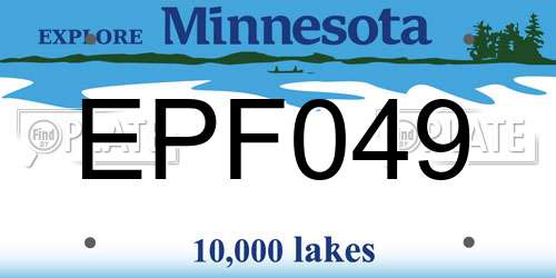 EPF049 Minnesota License Plate