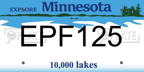 EPF125 Minnesota License Plate