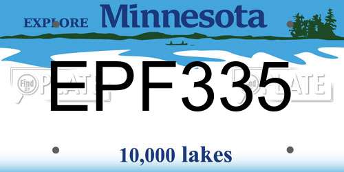 EPF335 Minnesota License Plate