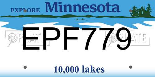 EPF779 Minnesota License Plate