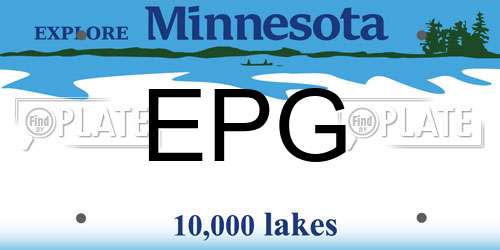 EPG Minnesota License Plate