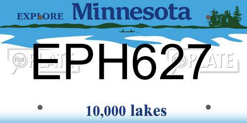 EPH627 Minnesota License Plate