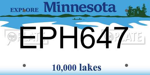 EPH647 Minnesota License Plate