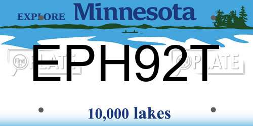 EPH92T Minnesota License Plate