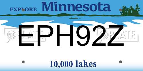 EPH92Z Minnesota License Plate
