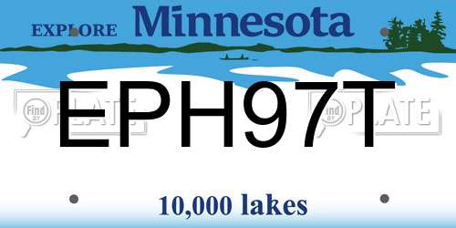 EPH97T Minnesota License Plate