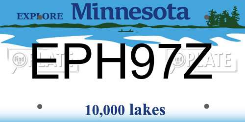 EPH97Z Minnesota License Plate