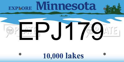 EPJ179 Minnesota License Plate