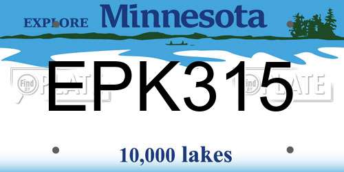 EPK315 Minnesota License Plate
